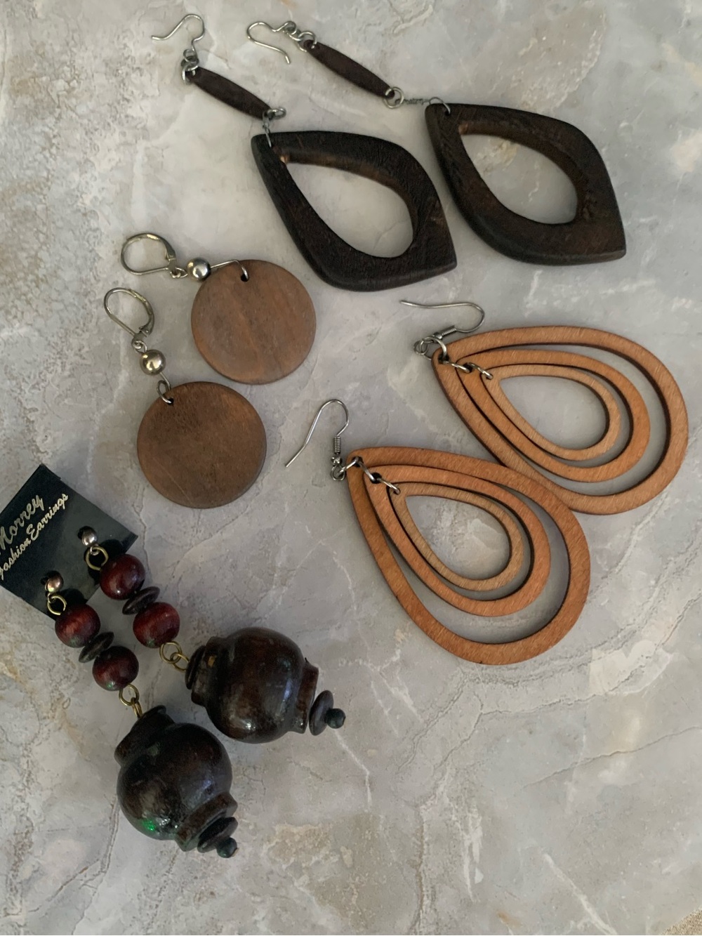 Boho Wood Dangle Earrings Bundle